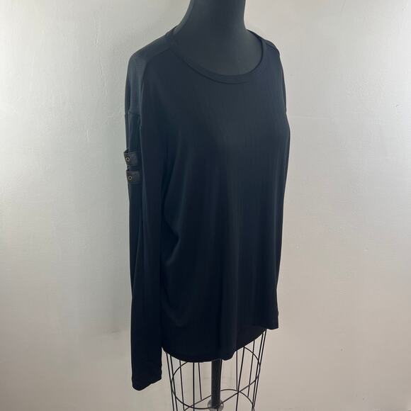 Nani Bon Black Top Stretch Crew Neck Drop Shoulder Classic Pullover Tee Size XXL - Picture 5 of 10